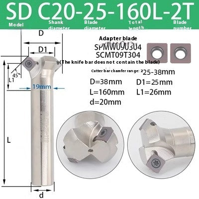 6037 45 degree inside and outside positive and negative chamfering cutter CNC rounding chamfering cutter SD SPK upper and lower bore reverse pull chamfering cutter bar Shandong Denso Pricision Tools Co.,Ltd.